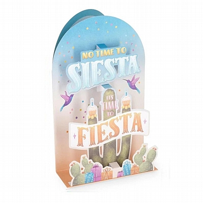 Ευχετήρια κάρτα Pop up με Φάκελο - No time to Siesta it's time to Fiesta (Cactus/12x17) - Legami