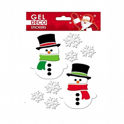 Διακοσμητικό Αυτοκόλλητο Gel για Τζάμια - Christmas Snowman - Global Gift