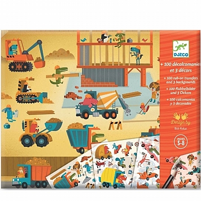 Χαλκομανίες - Οχήματα εργοταξίου - Djeco Χαλκομανίες - Οχήματα εργοταξίου - Djeco