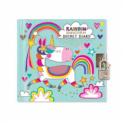 Μυστικό Σημειωματάριο με κλειδαριά - Rainbow Unicorn (14x14.5) - Rachel Ellen Μυστικό Σημειωματάριο με κλειδαριά - Rainbow Unicorn (14x14.5) - Rachel Ellen