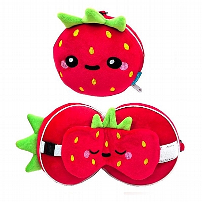 Σετ ταξιδιού μάσκα ύπνου & μαξιλαράκι - Foodiemals Elidi the Strawberry - Puckator Σετ ταξιδιού μάσκα ύπνου & μαξιλαράκι - Foodiemals Elidi the Strawberry - Puckator