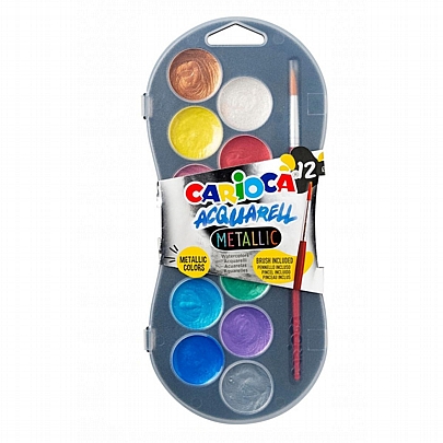 Νερομπογιές 12 Metallic χρωμάτων (Περιλαμβάνεται πινέλο) - Carioca Acquarell Νερομπογιές 12 Metallic χρωμάτων (Περιλαμβάνεται πινέλο) - Carioca Acquarell