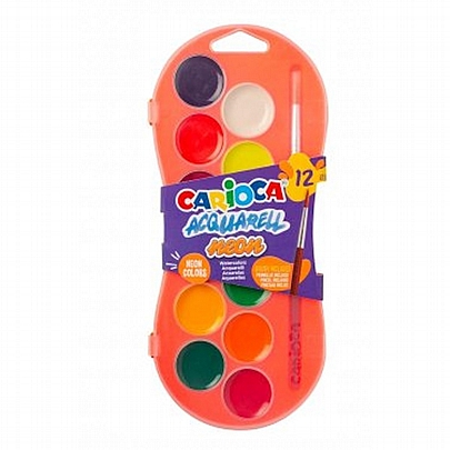 Νερομπογιές 12 Neon χρωμάτων (Περιλαμβάνεται πινέλο) - Carioca Acquarell Νερομπογιές 12 Neon χρωμάτων (Περιλαμβάνεται πινέλο) - Carioca Acquarell