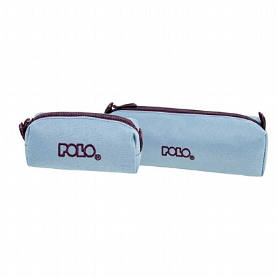 Κασετίνα βαρελάκι & πορτοφολάκι - Light Blue & Purple - Polo Wallet Dos