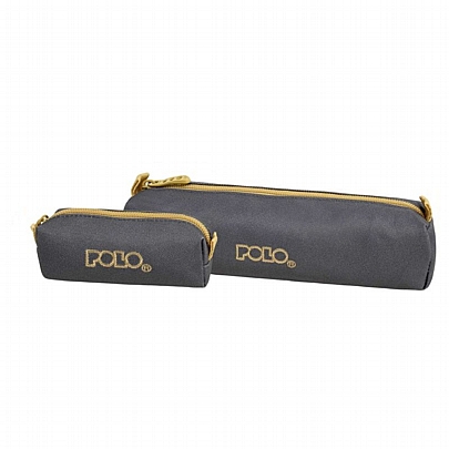Κασετίνα βαρελάκι & πορτοφολάκι - Grey & Gold - Polo Wallet Dos Κασετίνα βαρελάκι & πορτοφολάκι - Grey & Gold - Polo Wallet Dos