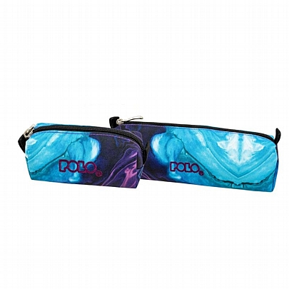 Κασετίνα βαρελάκι & πορτοφολάκι - Deep Purple & Light Blue Shapes - Polo Wallet Shapes Κασετίνα βαρελάκι & πορτοφολάκι - Deep Purple & Light Blue Shapes - Polo Wallet Shapes