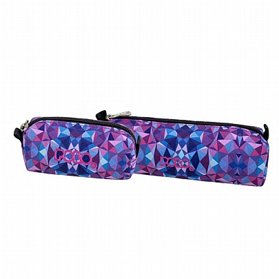 Κασετίνα βαρελάκι & πορτοφολάκι - Pink, Purple & Blue Shapes - Polo Wallet Shapes Κασετίνα βαρελάκι & πορτοφολάκι - Pink, Purple & Blue Shapes - Polo Wallet Shapes