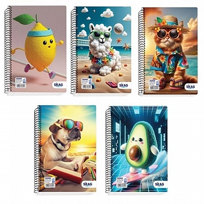 Τετράδιο σπιράλ Β5 - 3 θέματα Neon Kidz (90Φ.) - Skag Τετράδιο σπιράλ Β5 - 3 θέματα Neon Kidz (90Φ.) - Skag