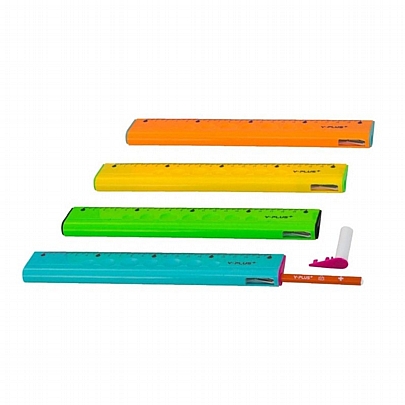 Πολυλειτουργικός Χάρακας 4 σε 1 (Χάρακας 20cm, Ξύστρα, Γόμα & Μολύβι) - Y-Plus+ Πολυλειτουργικός Χάρακας 4 σε 1 (Χάρακας 20cm, Ξύστρα, Γόμα & Μολύβι) - Y-Plus+