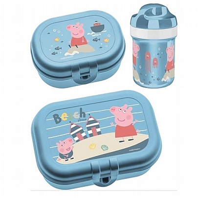 Σετ Φαγητού από Οργανικό Υλικό (Πάγουρι/2 φαγητοδόχεια) - Peppa by the Beach (3τμχ.) - Koziol Kids-Set Σετ Φαγητού από Οργανικό Υλικό (Πάγουρι/2 φαγητοδόχεια) - Peppa by the Beach (3τμχ.) - Koziol Kids-Set