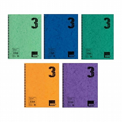 Τετράδιο/Σημειωματάριο ριγέ σπιράλ (10x14) - 3 θέματα Simple (60Φ.) - A&G Τετράδιο/Σημειωματάριο ριγέ σπιράλ (10x14) - 3 θέματα Simple (60Φ.) - A&G