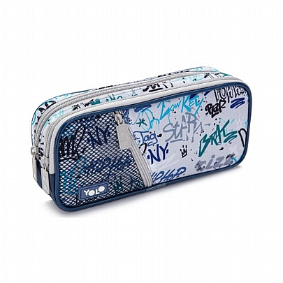 Κασετίνα Box (2 Θήκες) - Graffiti Grey - Yolo