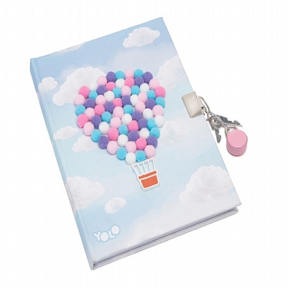 Μυστικό Σημειωματάριο Ριγέ με Κλειδαριά - Hot Air Ballon (14x20) - Yolo Μυστικό Σημειωματάριο Ριγέ με Κλειδαριά - Hot Air Ballon (14x20) - Yolo