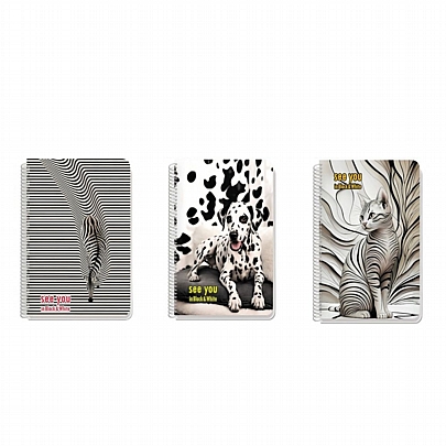 Τετράδιο σπιράλ Α4 - 2 θέματα See You (60Φ.) - Black&White Τετράδιο σπιράλ Α4 - 2 θέματα See You (60Φ.) - Black&White