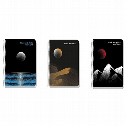 Τετράδιο σπιράλ Α4 - 3 θέματα Moonlight (90Φ.) - Black&White Τετράδιο σπιράλ Α4 - 3 θέματα Moonlight (90Φ.) - Black&White