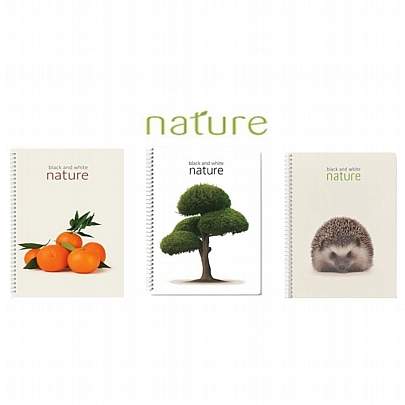 Τετράδιο σπιράλ B5 - 3 θέματα Nature (90Φ.) - Black&White Τετράδιο σπιράλ B5 - 3 θέματα Nature (90Φ.) - Black&White