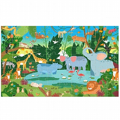 Παζλ Παρατηρητικότητας - Ζώα της Ζούγκλας (100κ.) - Luna Toys