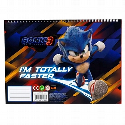 Μπλοκ ζωγραφικής σπιράλ με Αυτοκόλλητα A4 - Sonic The Hedgehog 3 (40Φ.) - Gim Μπλοκ ζωγραφικής σπιράλ με Αυτοκόλλητα A4 - Sonic The Hedgehog 3 (40Φ.) - Gim
