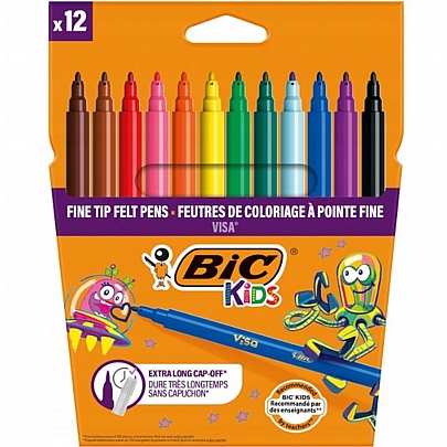 Μαρκαδόροι λεπτοί 12 χρωμάτων - Bic Kids Μαρκαδόροι λεπτοί 12 χρωμάτων - Bic Kids