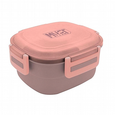 Φαγητοδοχείο Πλαστικό με Πιρούνι, Κουτάλι & Παγοκύστη - Pink (1300ml) - Must Φαγητοδοχείο Πλαστικό με Πιρούνι, Κουτάλι & Παγοκύστη - Pink (1300ml) - Must