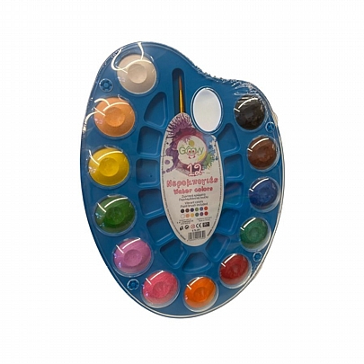 Παλέτα με Νερομπογιές 12 χρωμάτων (Περιλαμβάνεται πινέλο) - Groovy Παλέτα με Νερομπογιές 12 χρωμάτων (Περιλαμβάνεται πινέλο) - Groovy