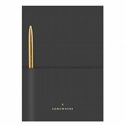 Σημειωματάριο ριγέ με δερμάτινο εξώφυλλο - Graphite (17x25) - Somewhere Σημειωματάριο ριγέ με δερμάτινο εξώφυλλο - Graphite (17x25) - Somewhere