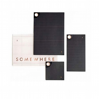 Σετ 3 Μαγνητικά Μπλοκ με Αφαιρούμενα Χαρτάκια - Black - Somewhere Σετ 3 Μαγνητικά Μπλοκ με Αφαιρούμενα Χαρτάκια - Black - Somewhere