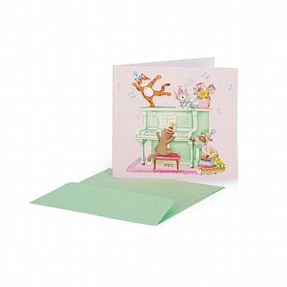 Ευχετήρια κάρτα με Φάκελο - Piano Cats (7x7) - Legami Ευχετήρια κάρτα με Φάκελο - Piano Cats (7x7) - Legami