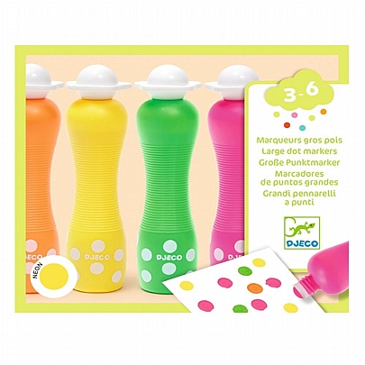 Μαρκαδόροι με Αφρώδη Μύτη - Neon Χρώματα - Djeco Μαρκαδόροι με Αφρώδη Μύτη - Neon Χρώματα - Djeco
