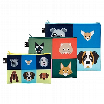 Αδιάβροχες Θήκες Χειρός με Φερμουάρ από Ανακυκλωμένα Υλικά - Cheetham Dogs & Cats (3τμχ.) - Loqi Αδιάβροχες Θήκες Χειρός με Φερμουάρ από Ανακυκλωμένα Υλικά - Cheetham Dogs & Cats (3τμχ.) - Loqi