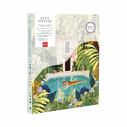 Ζωγραφική με Αριθμούς σε Καμβά - Tiger Relaxing In My Pool - La Petite Ζωγραφική με Αριθμούς σε Καμβά - Tiger Relaxing In My Pool - La Petite