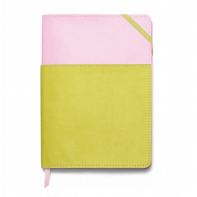 Σημειωματάριο Ριγέ με Θήκη - Vegan Leather Lilac & Matcha (15x21) - Designworks Ink