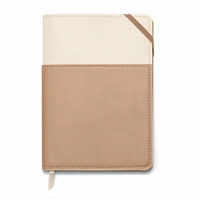 Σημειωματάριο Ριγέ με Θήκη - Vegan Leather Ivory & Taupe (15x21) - Designworks Ink Σημειωματάριο Ριγέ με Θήκη - Vegan Leather Ivory & Taupe (15x21) - Designworks Ink