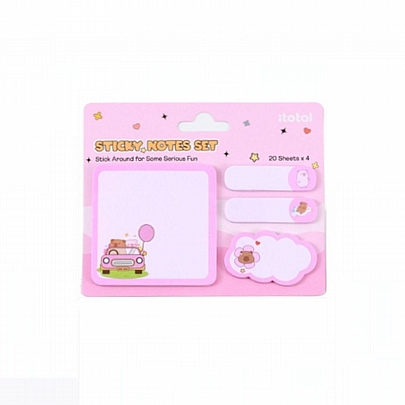 Σετ Αυτοκόλλητων σελιδοδεικτών & Sticky Note - Capybara Pink - iTotal Σετ Αυτοκόλλητων σελιδοδεικτών & Sticky Note - Capybara Pink - iTotal