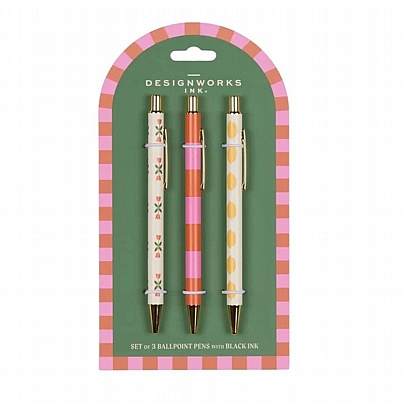 Σετ Στυλό πολυτελείας Slim Metal Twisty Flower, Stripe & Lemon - Μαύρο (3τμχ./1.0mm) - Designworks Ink Σετ Στυλό πολυτελείας Slim Metal Twisty Flower, Stripe & Lemon - Μαύρο (3τμχ./1.0mm) - Designworks Ink