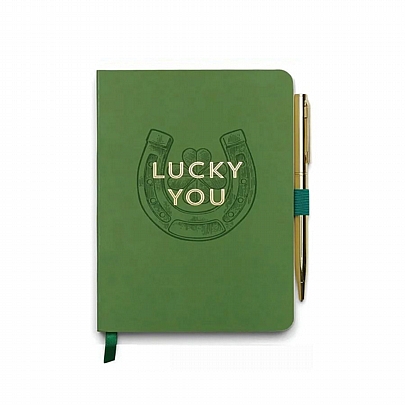 Σημειωματάριο ριγέ με Στυλό - Lucky You (11.5x16.5) - Designworks Ink